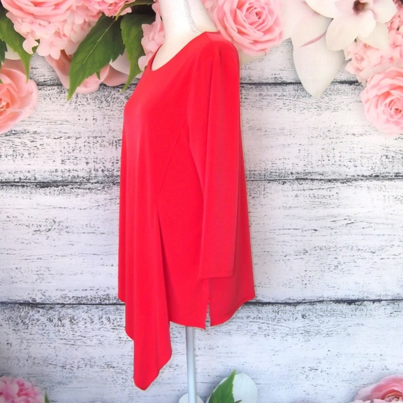 Chico's Coral Asymmetrical Top Size 1 - Picture 2 of 7